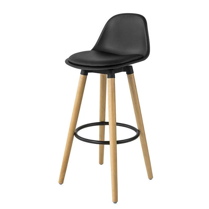 Barhocker mit Rücklehne | Barstuhl | Schwarz | FST70-SCH