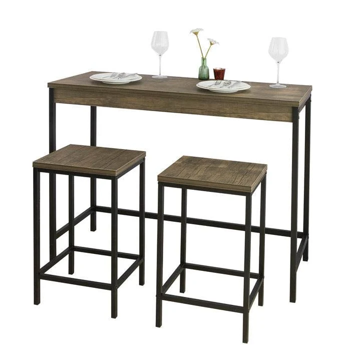 Bartisch mit 2 Hockern | Bartisch set | 3-teilig |