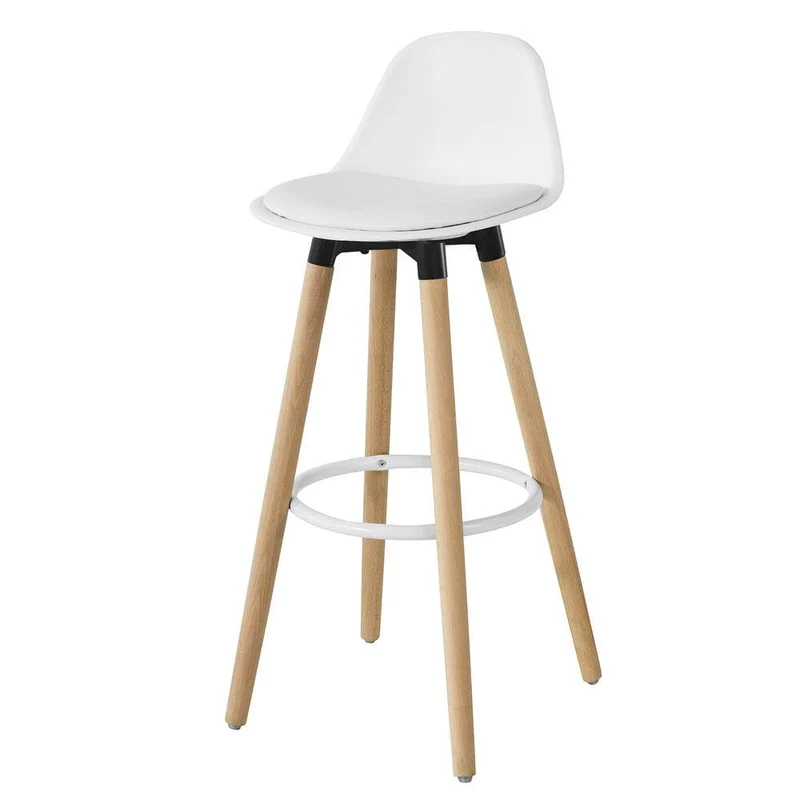 Barhocker mit Rücklehne | Barstuhl | Weiss FST70-W