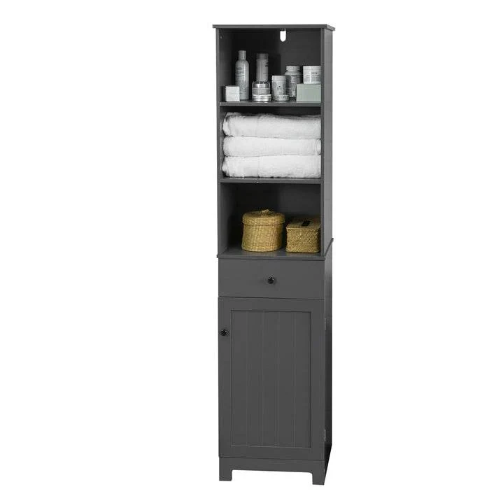 Bad Hochschrank | Badschrank | Badregal Dunkelgrau | BZR17-DG