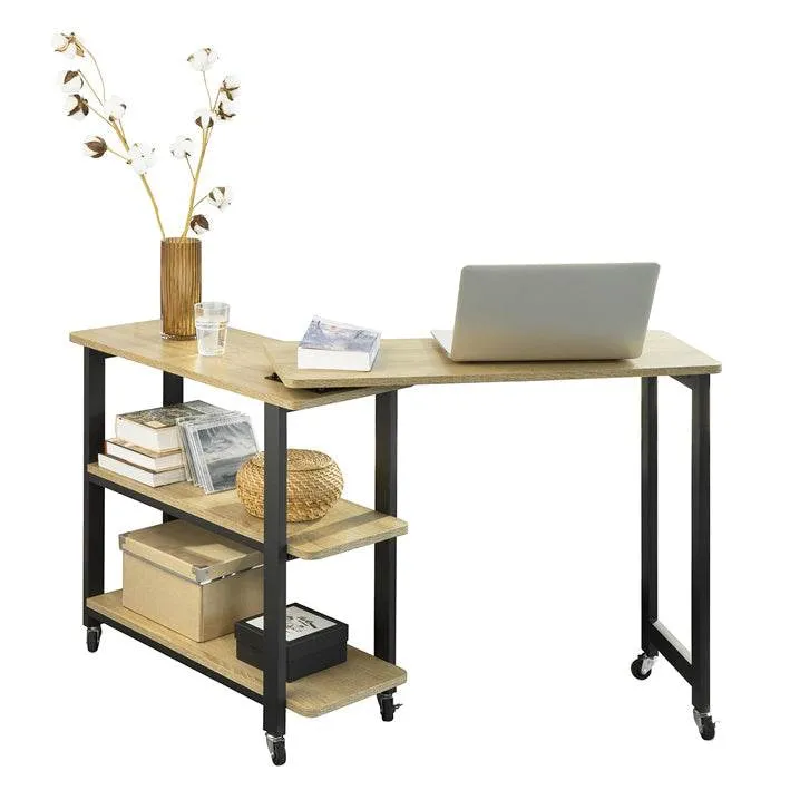L-förmiger Beistelltisch | Couchtisch | Eckschreibtisch Industrie-Design | FWT83-N