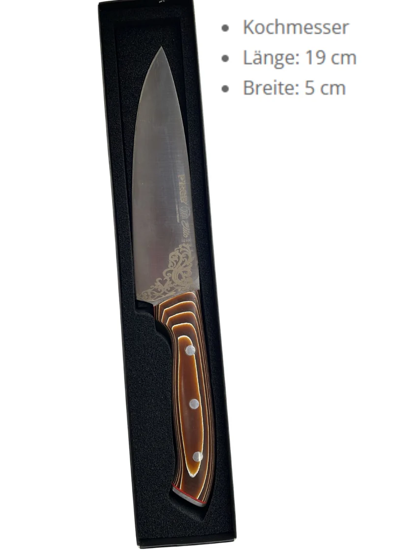 Pirge Geschmiedet Küchenmesser mit Titan-Klinge & Holzgriff – Chefmesser, Sushimesser oder Nakiri