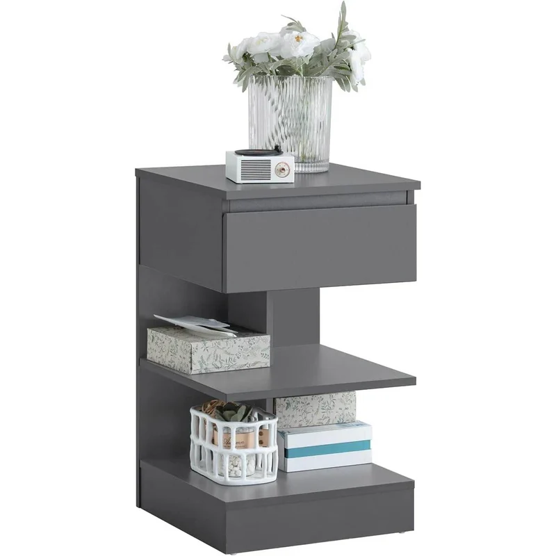 Nachttisch | Nachtschrank | Beistelltisch | Kommode Grau | FBT49-HG