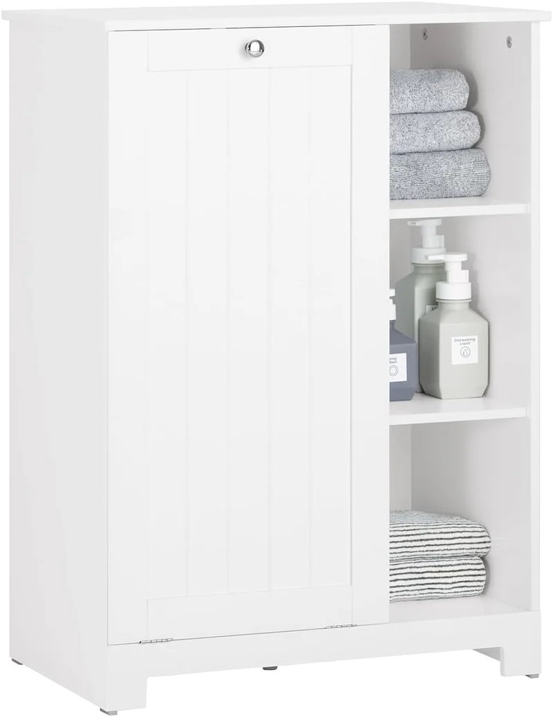 Wäscheschrank mit Wäschesack | Wäschesammler | Wäschekorb | Weiss BZR105-W