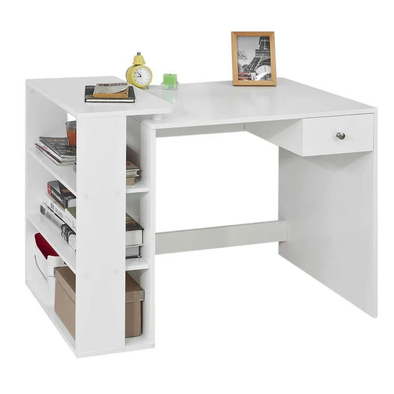 Schreibtisch Weiss | Bürotisch mit Regal | Computertisch