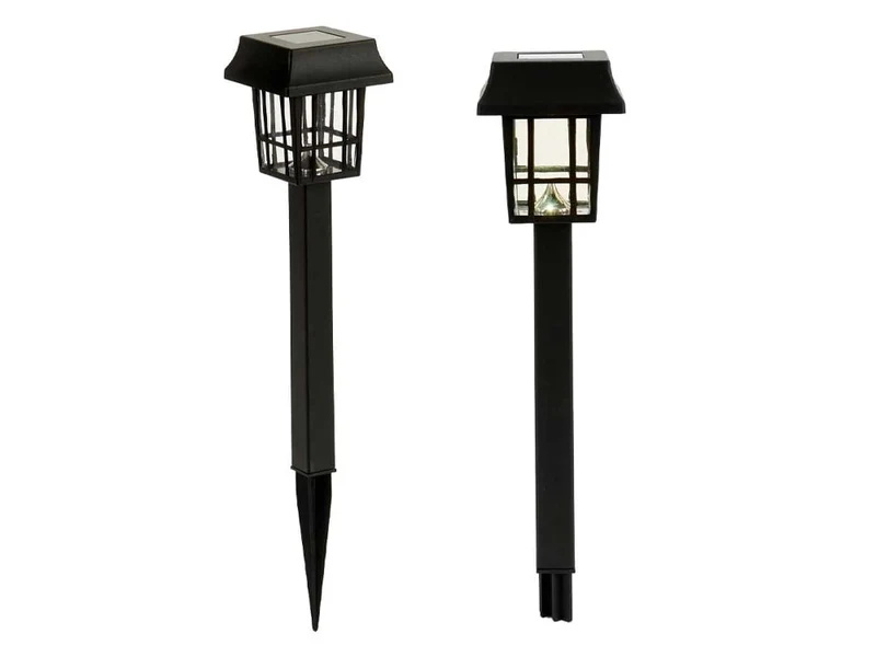 Solar Gartenleuchte LED schwarz Außen 8h Laufzeit Wegelicht – 1 oder 12 Stück
