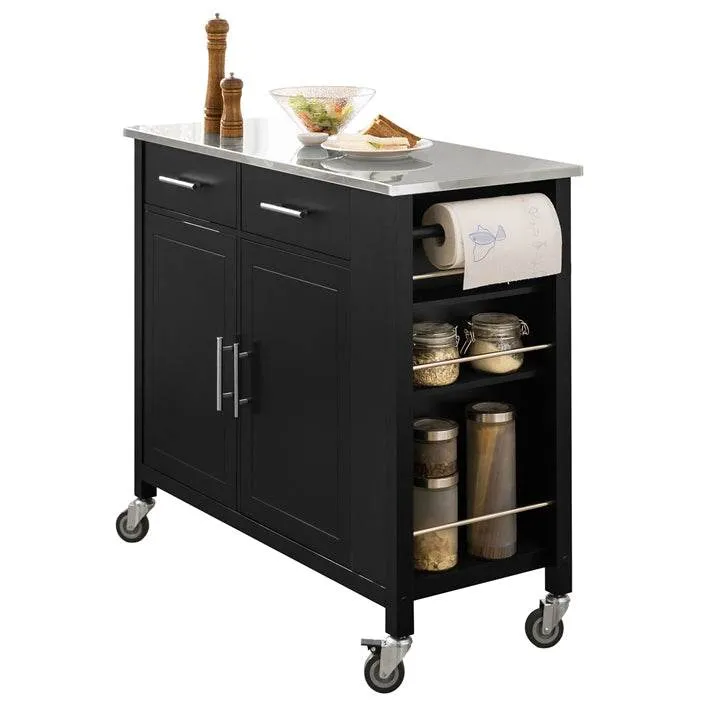 Kücheninsel | Küchenschrank | Küchenwagen | Servierwagen | Schwarz