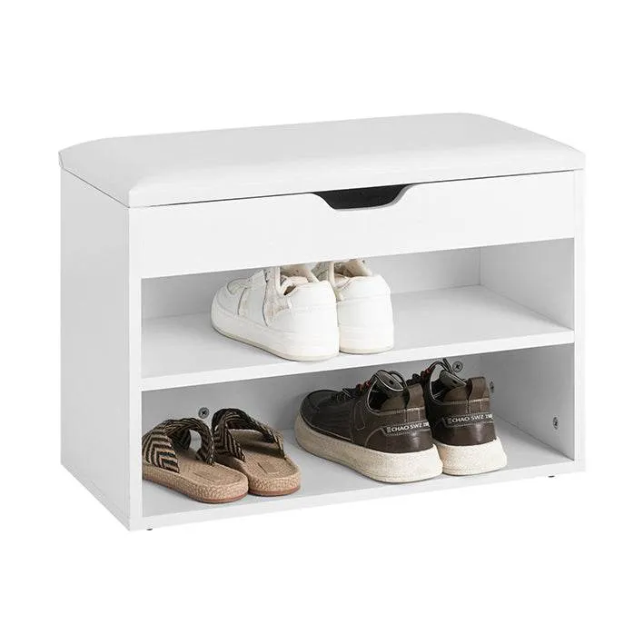 Schuhbank mit Sitzfläche | Schuhregal Weiss