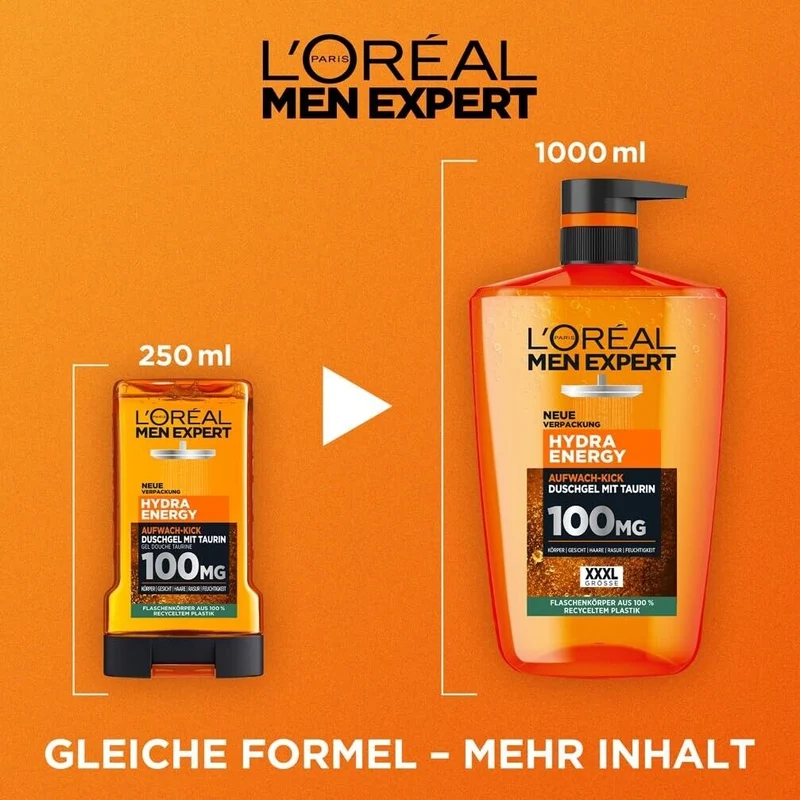 L'Oréal Men Expert XXXL Duschgel und Shampoo für Männer 1 x 1000ml