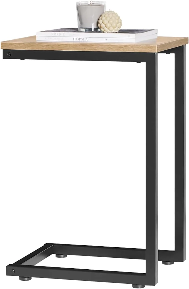 Beistelltisch Metall | Laptoptisch | Natur/Schwarz