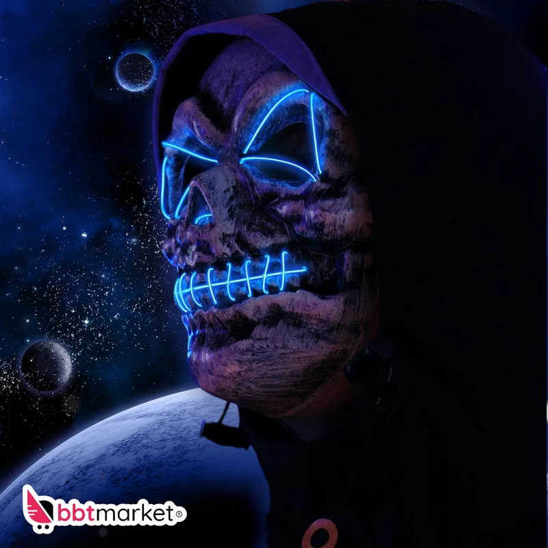 Halloween Purge Maske LED – Horror Leuchtmaske für Party, Karneval & Cosplay