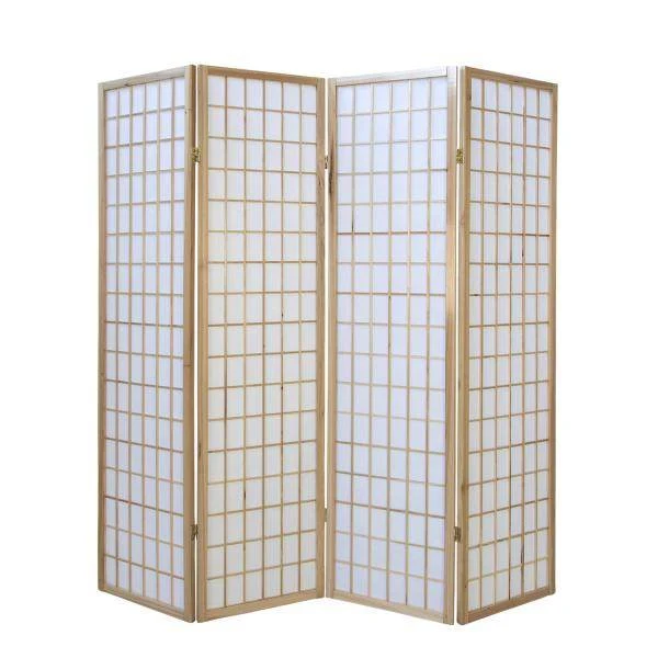 4fach Holz Paravent Raumteiler Shoji NEU !in natur!