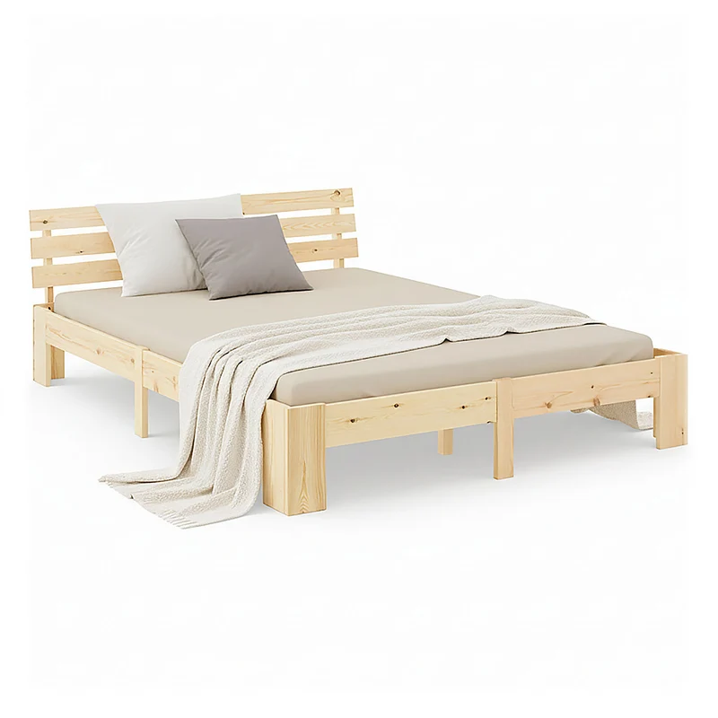 Doppelbett Holzbett Futonbett 160x200 natur Kiefer Bett Bettgestell Massivholz