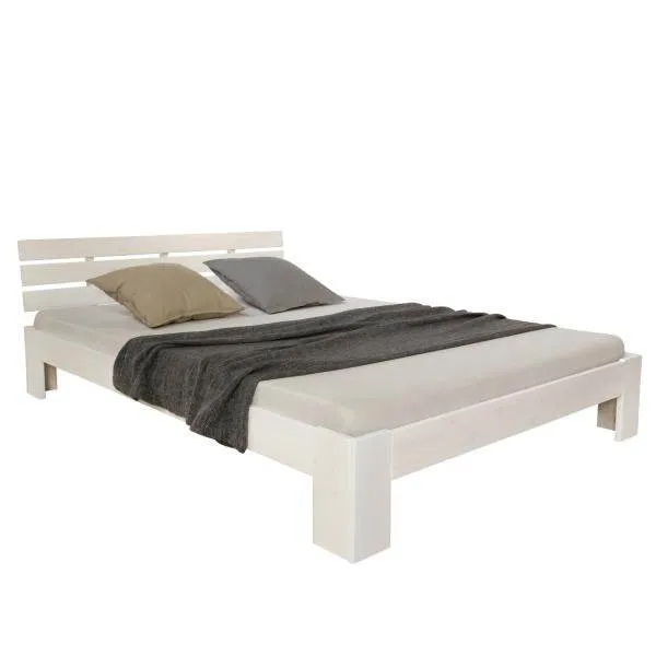 Doppelbett Holzbett Futonbett 180x200 weiss Kiefer Bettgestell Massivholz