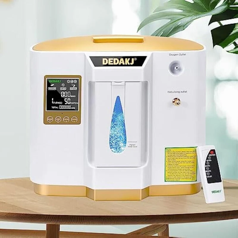 DEDAKJ Sauerstoffkonzentrator für Zuhause – 1–7 L/min einstellbar, 30–90% Sauerstoffreinheit, mit Fernbedienung & Zerstäubungsfunktion