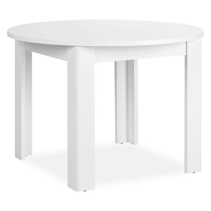 Esstisch Rund Ø 106 cm Holz Weiss