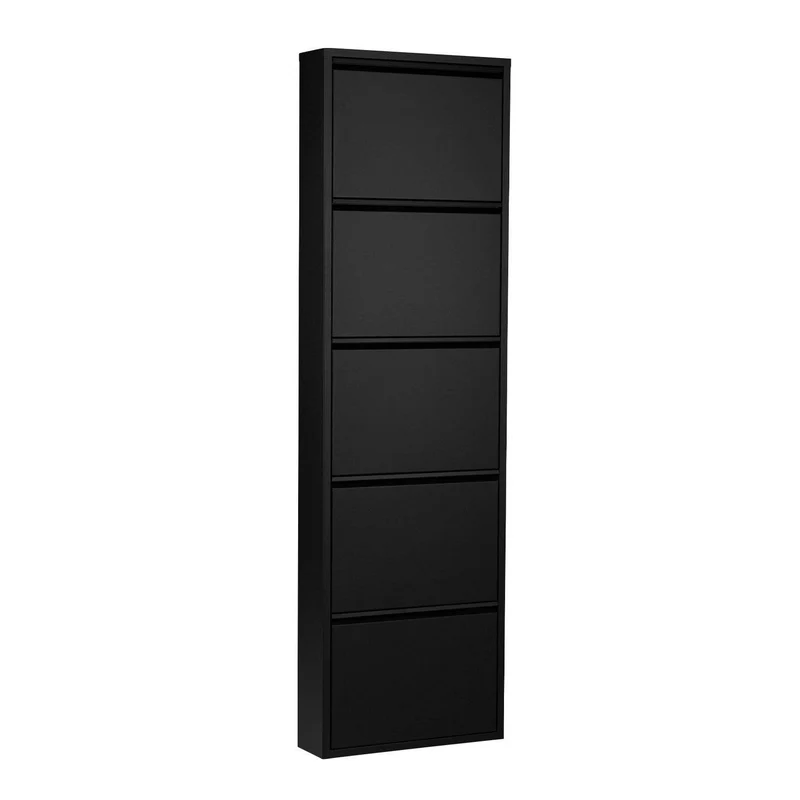 Schuhschrank Schuhkipper 5 Fächer Schwarz
