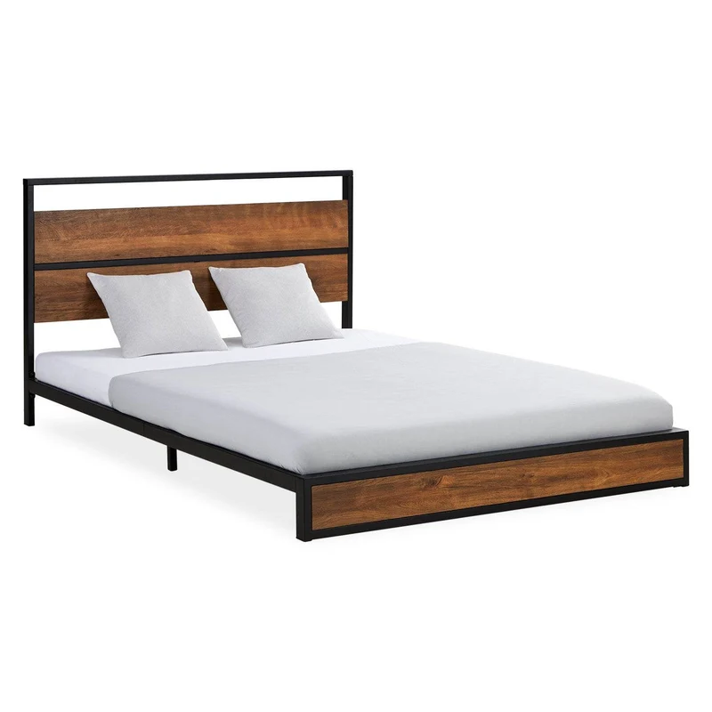 Metallbett 140x200 cm Schwarz mit Lattenrost