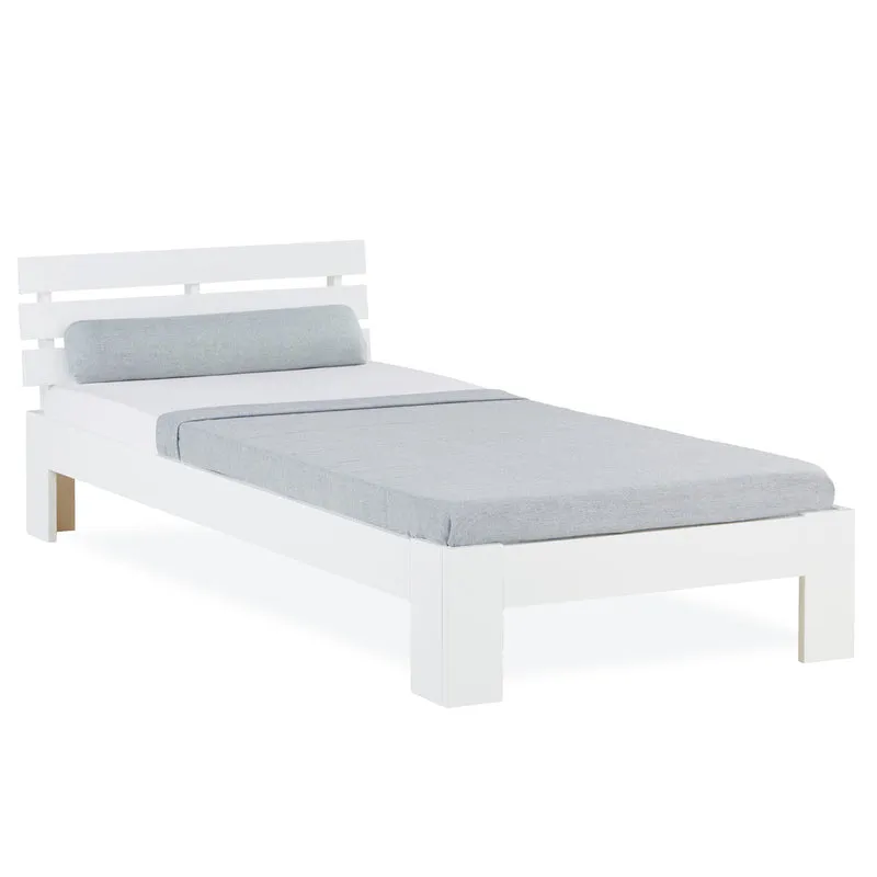 Holzbett 90x200 cm Weiss | Einzelbett | mit Lattenrost | massiv | Kind Jugend Gast