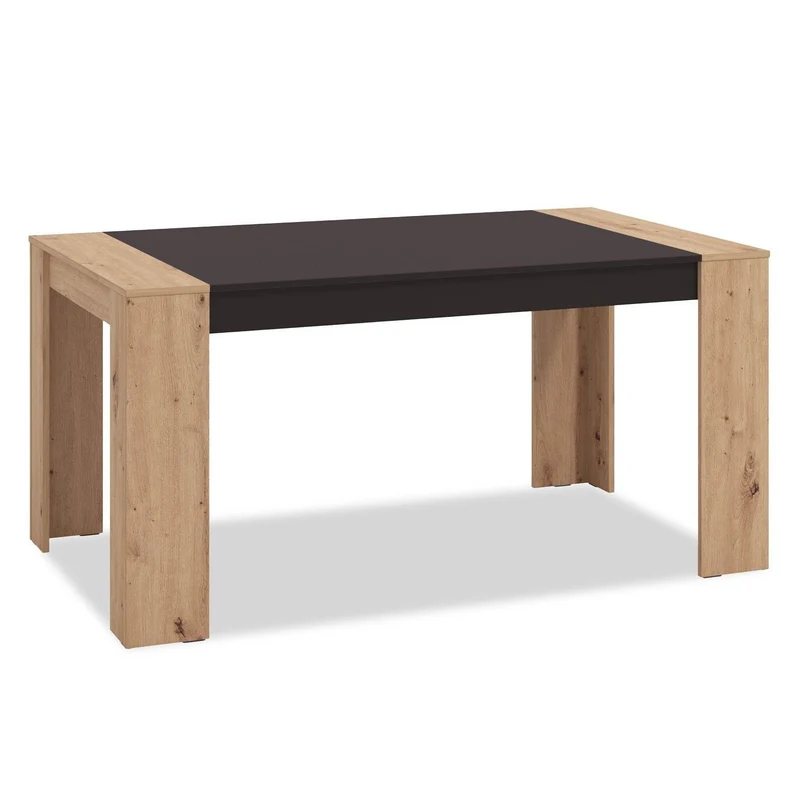 Esszimmertisch 154x90 cm Holz Massiv Eiche Schwarz