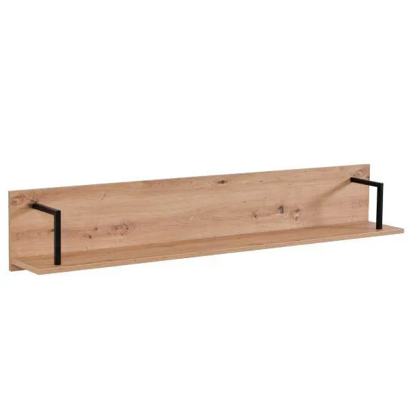 Wandregal Hängeregal Holzregal Metall Schwarz Natur Industrial Style Küchenregal