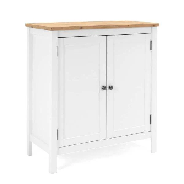 Sideboard Kommode Wohnzimmerschrank Anrichte Weiss Holz mit Stauraum Natur
