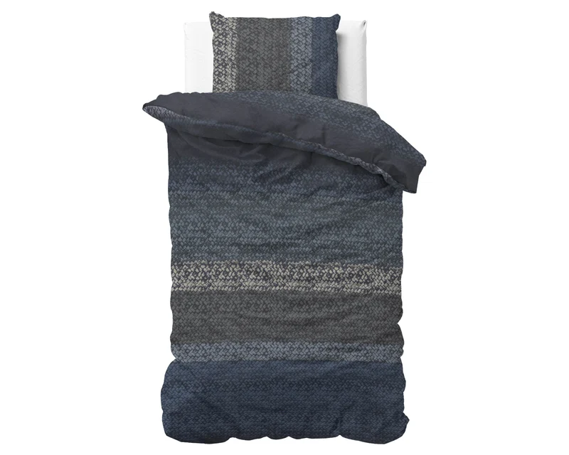Bettbezug Flanel Gradient Knits Blue 140 x 220 cm