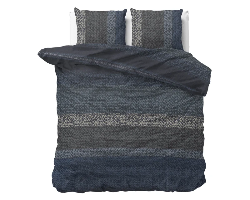Bettbezug Flanel Gradient Knits Blue 200 x 220 cm