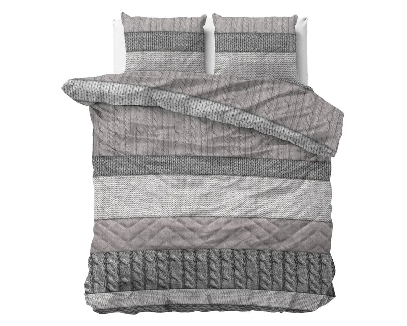 Bettbezug Flanel Elin Taupe 200 x 220 cm