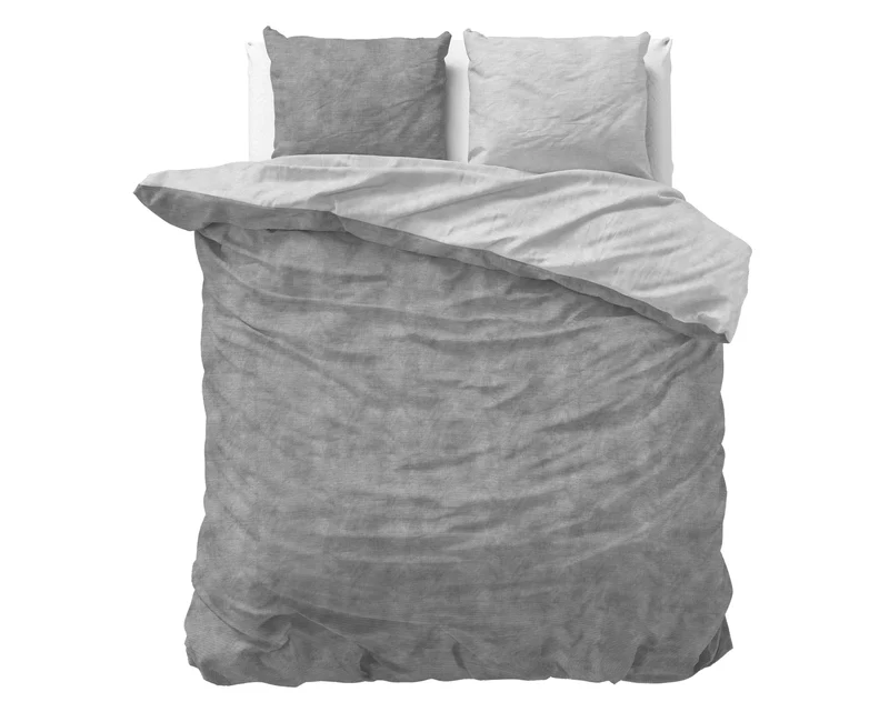 Bettbezug Flanel Washed Cotton Grau 200 x 220 cm