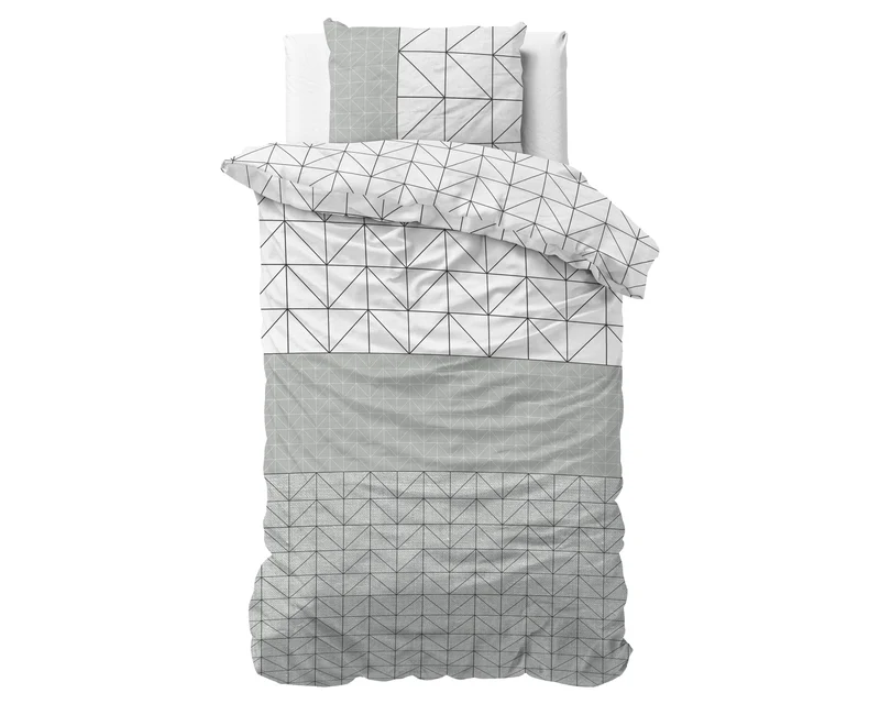 Bettbezug Flanel Gino Grau 140 x 220 cm