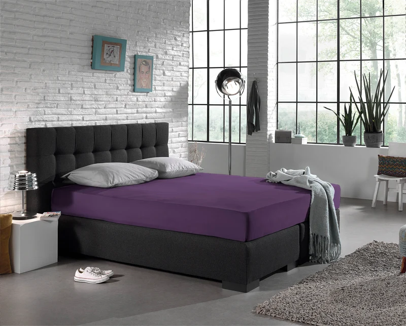 Einzel Jersey 135 gr. Spannbettlaken Lila 140 x 200 cm