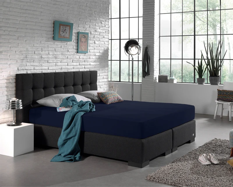 Einzel Jersey 135 gr. Spannbettlaken Indigo Blau 160/180 x 200 cm