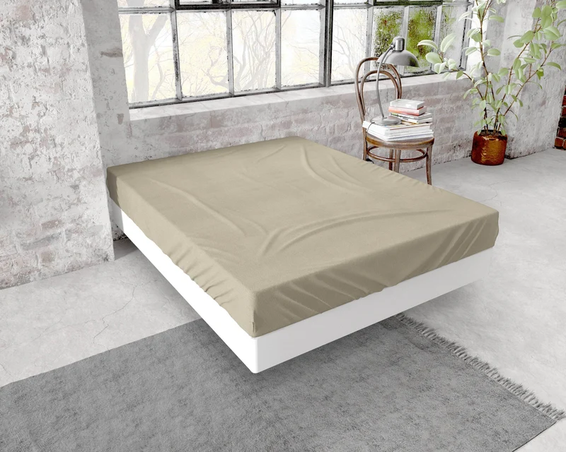 Flanel Premium Spannbettlaken Taupe 140 x 200/210 cm