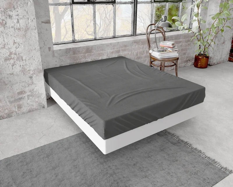 Flanel Premium Spannbettlaken Anthrazit 200 x 200/220 cm