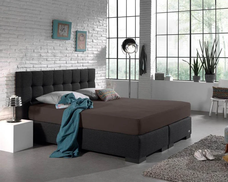 Doppelt Jersey 220 gr. Spannbettlaken Deep Taupe 160/180 x 200/220 cm