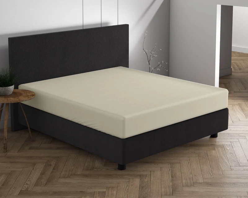 Doppelt Jersey 220 gr. Spannbettlaken Creme 190/200 x 220/230 cm