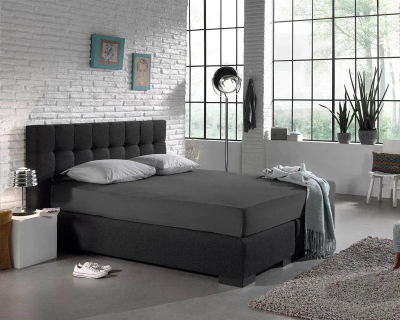 Einzel Jersey 135 gr. Spannbettlaken Anthrazit 160/180 x 200 cm