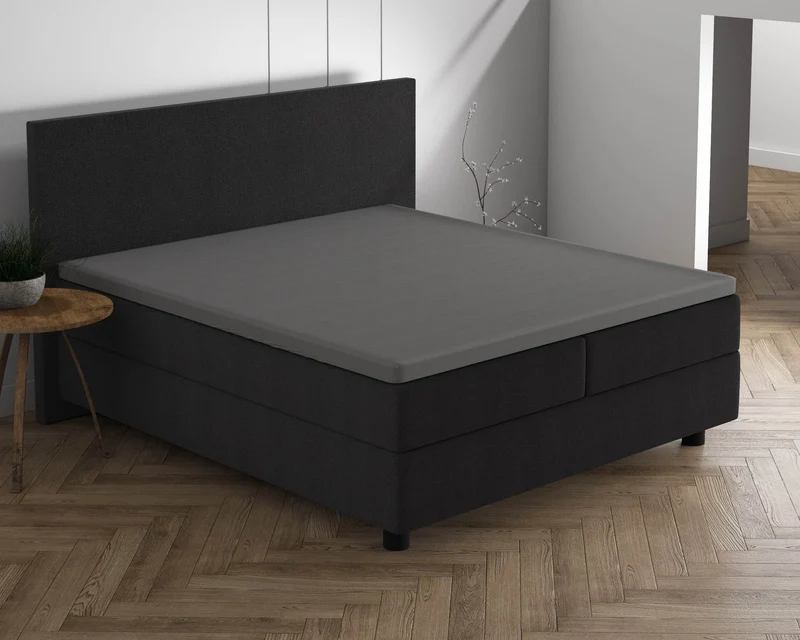 Doppelt Jersey 220 gr. Topper Spannbettlaken Grau 160/180 x 200/220 cm