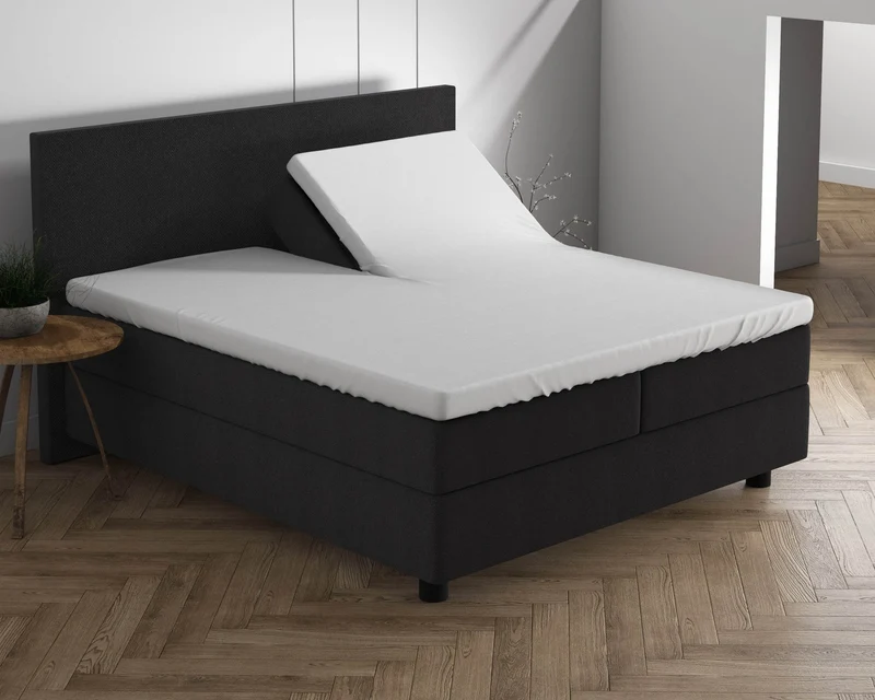 Doppelt Jersey 220 gr. Splittopper Spannbettlaken Weiss 160 x 200/220 cm