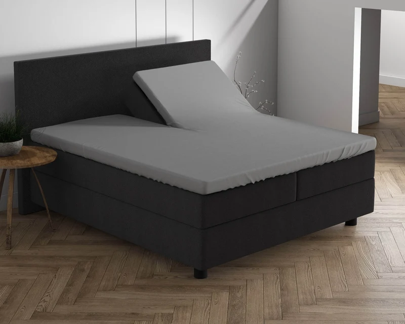 Doppelt Jersey 220 gr. Splittopper Spannbettlaken Grau 160 x 200/220 cm