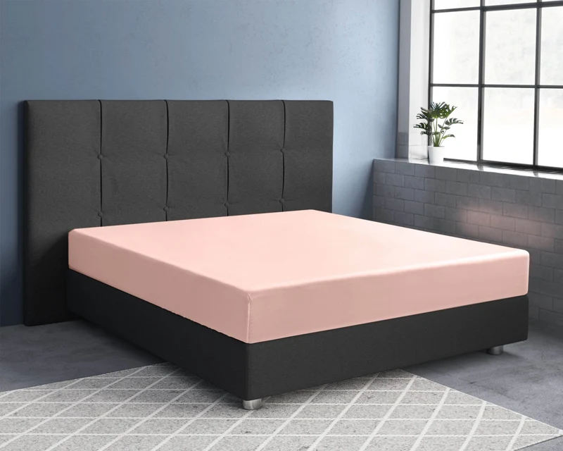 Satin Spannbettlaken Rosa 160 x 220 cm