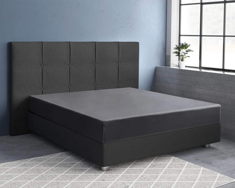 Satin Spannbettlaken Anthrazit 90 x 220 cm