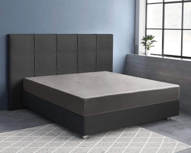 Satin Spannbettlaken Grau 140 x 200 cm