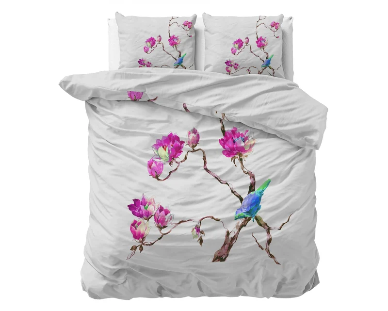 Magnolien Bettbezug Weiss