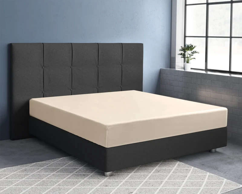 Satin Spannbettlaken Sand 180 x 220 cm