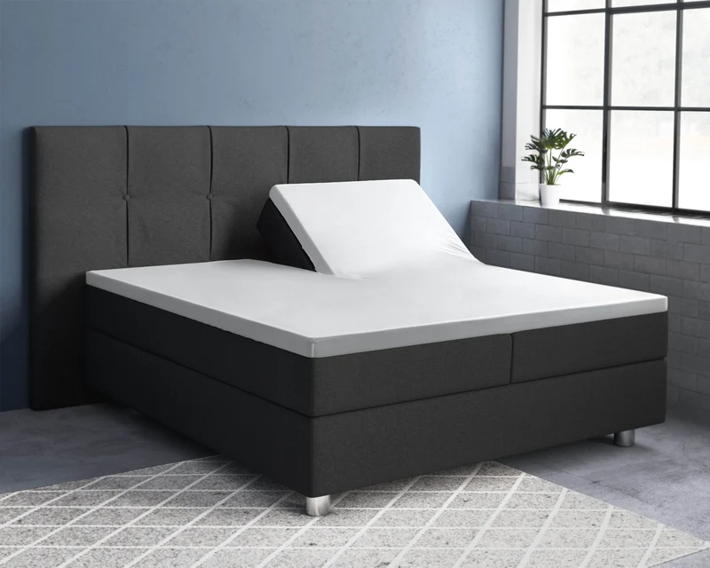 Split-Topper Satin Spannbettlaken Weiss 160 x 200 cm