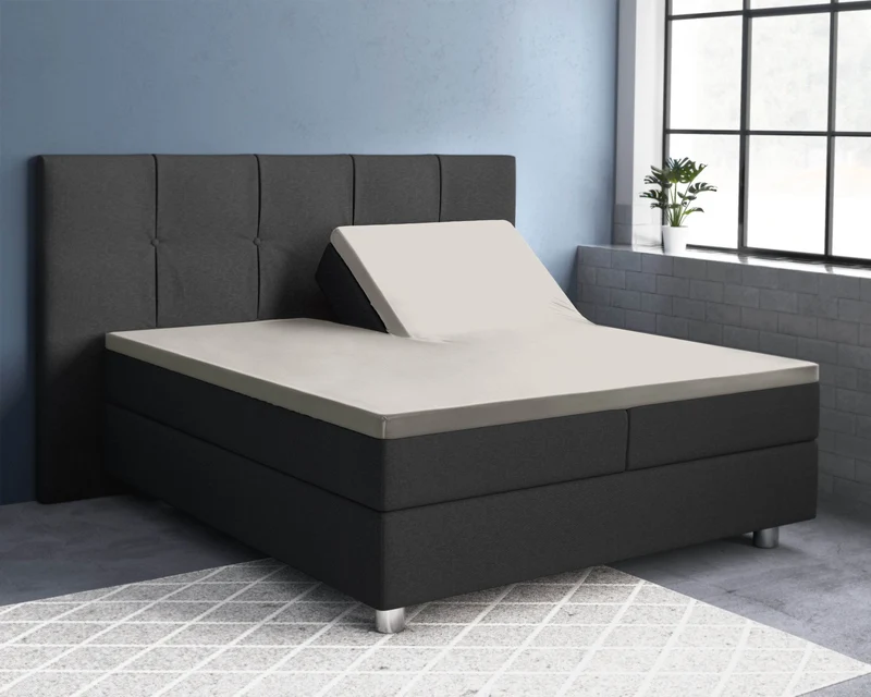 Split-Topper Satin Spannbettlaken Creme 180 x 220 cm