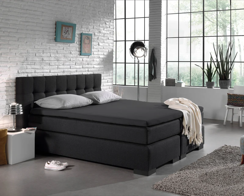 Jersey Topper Spannbettlaken Anthrazit 160 x 200/220 cm
