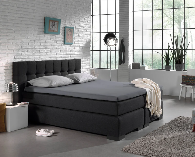 Jersey Topper Spannbettlaken Grau 190/200 x 200/220 cm